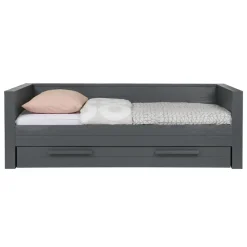 WOOOD Dennis Bed Incl.Bedlade/Lattenrol - Grenen - Staalgrijs -219x95 Discount