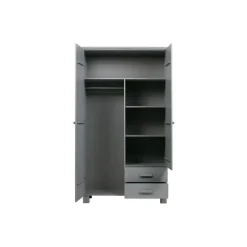 WOOOD Dennis Kast Met Laden - Grenen - Betongrijs - 202x111x55 Outlet