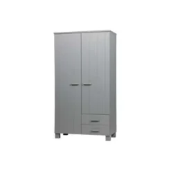 WOOOD Dennis Kast Met Laden - Grenen - Betongrijs - 202x111x55 Outlet