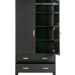 WOOOD Dian Garderobekast - Grenen - Zwart - 180x94x40 Sale