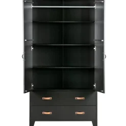 WOOOD Dian Garderobekast - Grenen - Zwart - 180x94x40 Sale