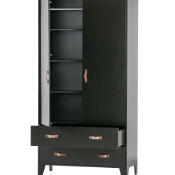 WOOOD Dian Garderobekast - Grenen - Zwart - 180x94x40 Sale