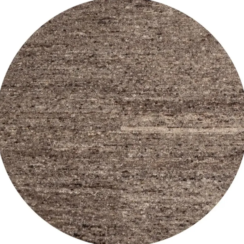 WOOOD Efia Vloerkleed Rond - Wol - Bruin Melange - Ø200 cm Clearance
