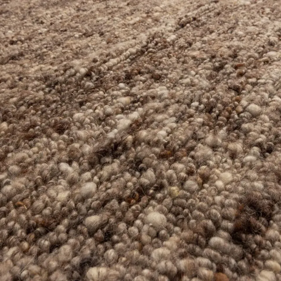 WOOOD Efia Vloerkleed Rond - Wol - Bruin Melange - Ø200 cm Clearance