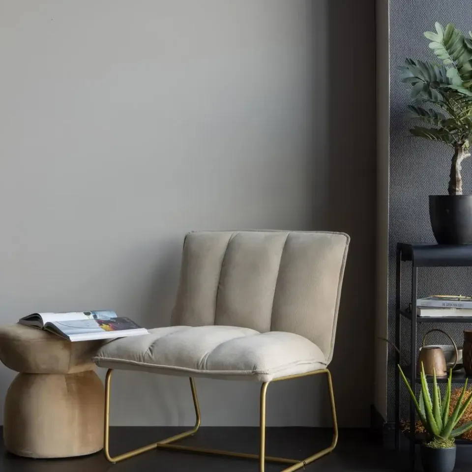 WOOOD Fie Fauteuil - Ribstof - Zand - 77x64x71 Discount