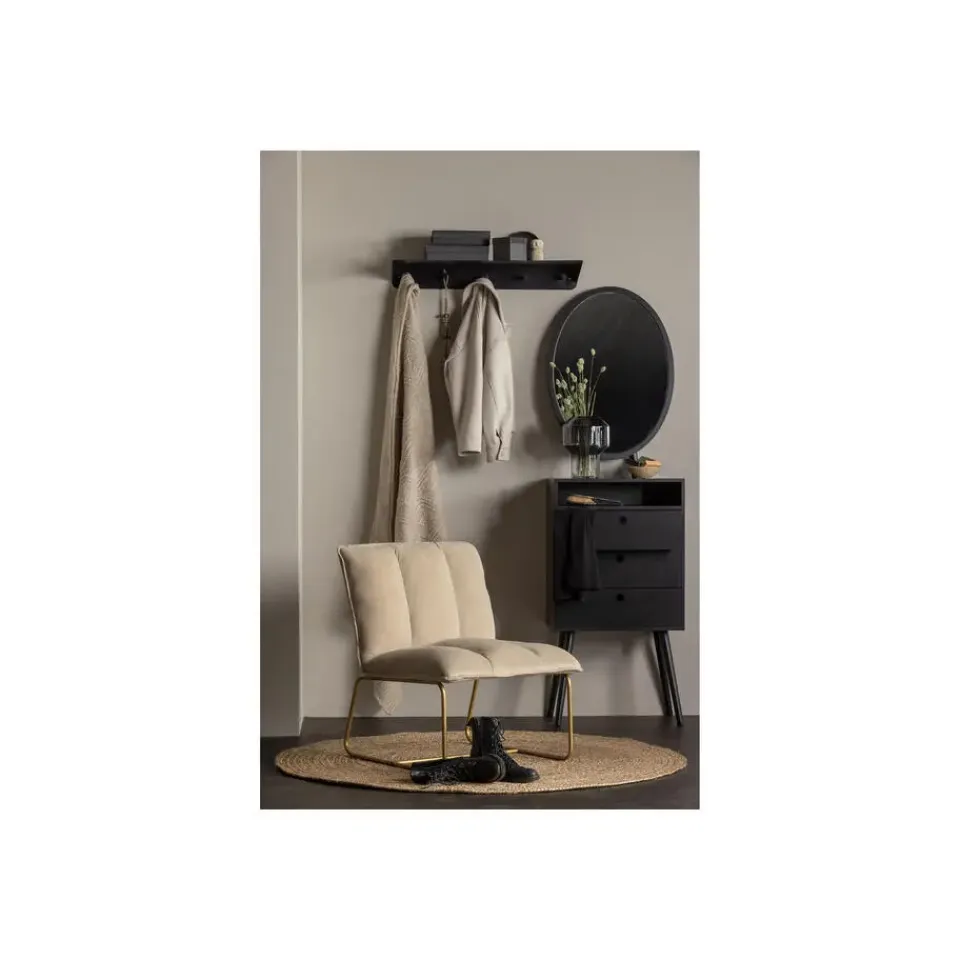 WOOOD Fie Fauteuil - Ribstof - Zand - 77x64x71 Discount