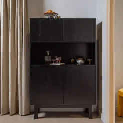 WOOOD Finca Buffetkast - Grenen - Zwart - 170x110x40