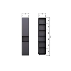 WOOOD Finca Opbergkast - Zwart - 210x39,5x40 Hot