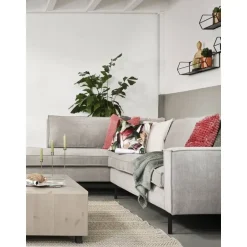 WOOOD hoekbank Arwin links - vergrijsd groen Hot