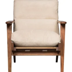 WOOOD Houston Fauteuil - Bouclé/Hout - Naturel - 86x71x71 Outlet