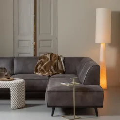 WOOOD Jacob Bankje - Polyester - Geruit - Zand - 46x130x46