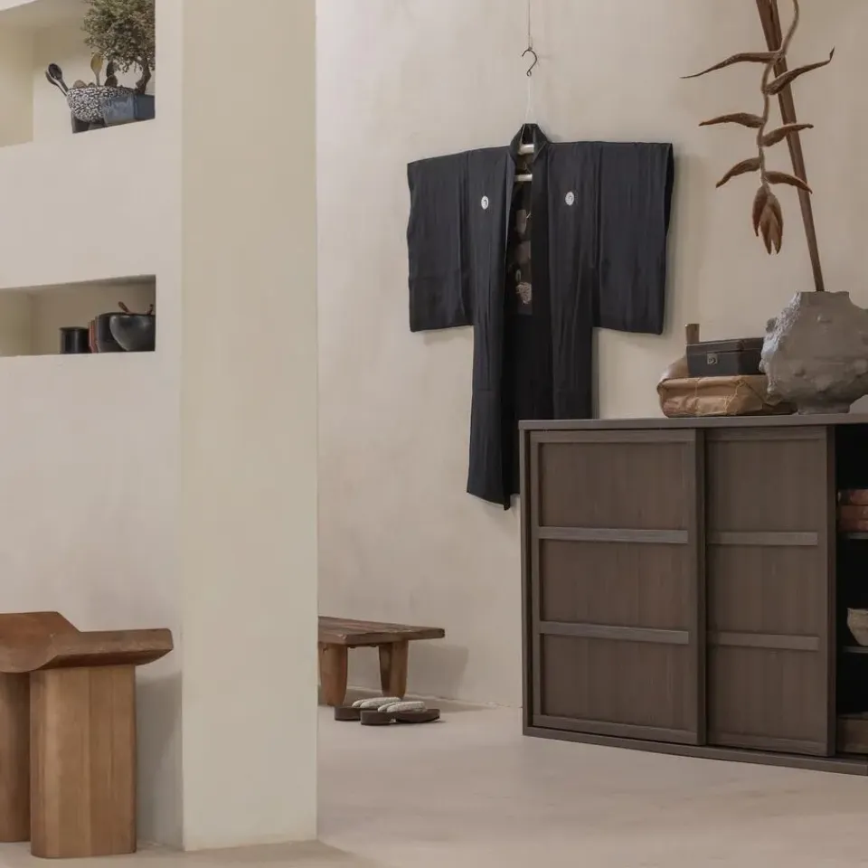 WOOOD Japan Krukje - Hout - Naturel - 45x50x25 Clearance