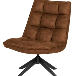 WOOOD Jouke Draaifauteuil - Kunstleer - Cognac - 97x70x85