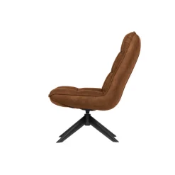 WOOOD Jouke Draaifauteuil - Kunstleer - Cognac - 97x70x85