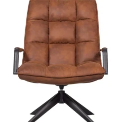 WOOOD Jouke Draaifauteuil - Kunstleer - Cognac - 96x70x85 Best
