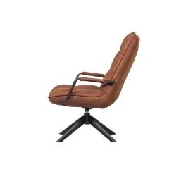 WOOOD Jouke Draaifauteuil - Kunstleer - Cognac - 96x70x85 Best