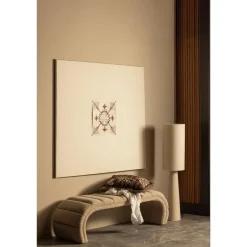 BePureHome WOOOD Loft Vloerlamp - Metaal/Bouclé - Naturel - 130xØ30 cm Online