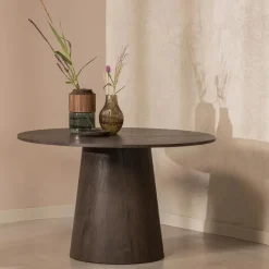 WOOOD Maan Eettafel - MDF - Donkerbruin - 75x120x120 Discount