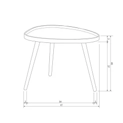 WOOOD Mae Bijzettafel - Grenen/MDF - Sepia - 40x61x50 Clearance