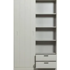 WOOOD Mila Schuifdeurkast - Grenen - Dust - 200x120x42 Discount