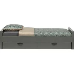 WOOOD Morris Bed Excl Lade - Grenen - Leem - 214x53x95 Best