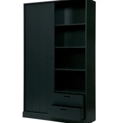 WOOOD Move schuifdeurkast - Grenen - Mat Zwart - 200x120x42 New