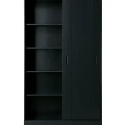 WOOOD Move schuifdeurkast - Grenen - Mat Zwart - 200x120x42 New