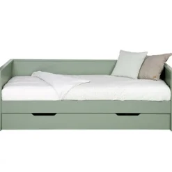 WOOOD Nikki Bedbank Incl Bedlade - Grenen - Groen - 208x100 Clearance