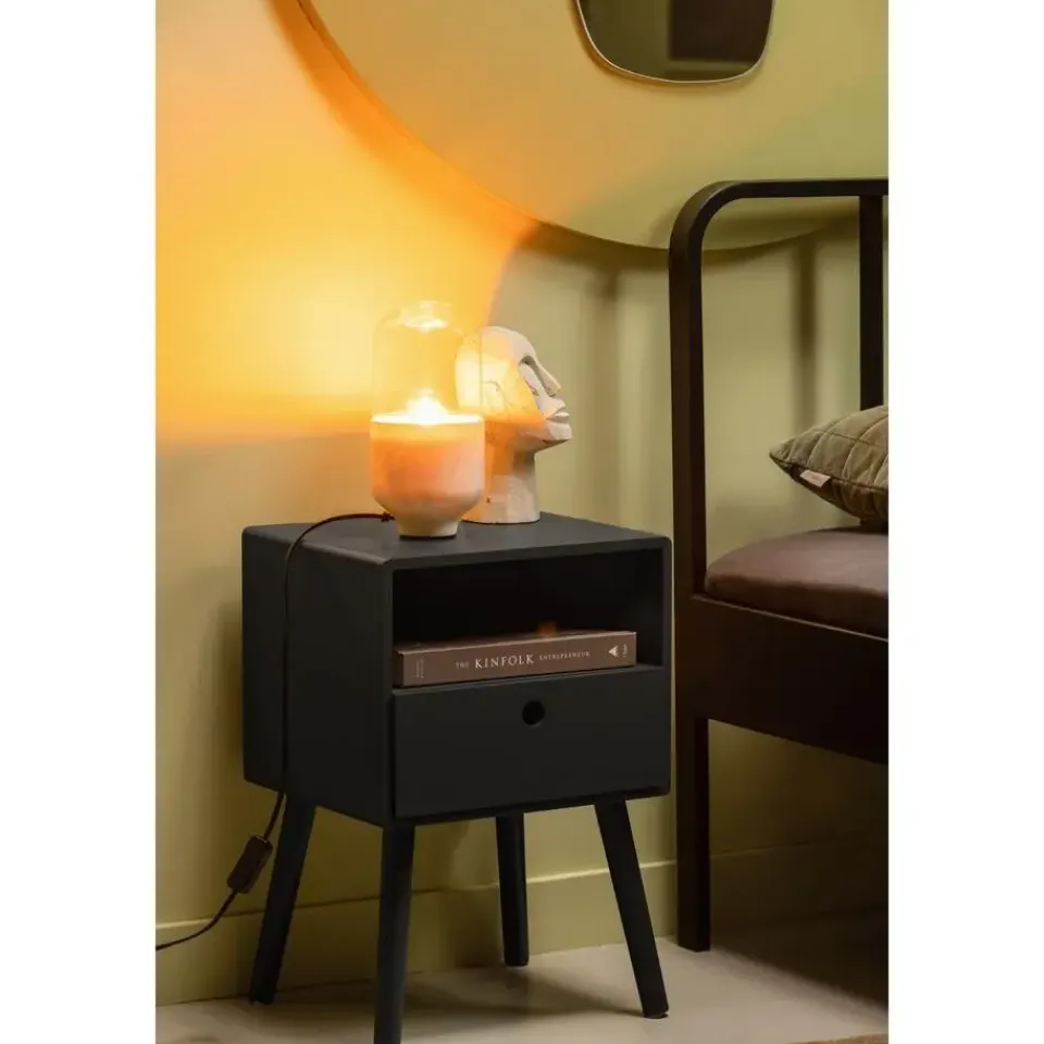 WOOOD Ozzy Nachtkastje Hout Zwart 53x36x30 New