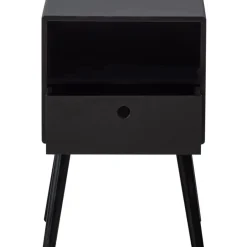 WOOOD Ozzy Nachtkastje Hout Zwart 53x36x30 New