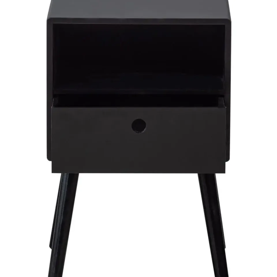 WOOOD Ozzy Nachtkastje Hout Zwart 53x36x30 New
