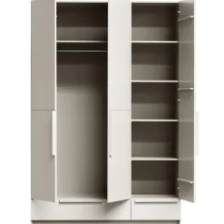 WOOOD Pure 3-deurs Hang/Legkast Splitdeur - Grenen - Dust - 215x142x60 Sale