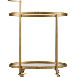 WOOOD Push Trolley - Metaal - Antique Brass - 86x67x35 Online