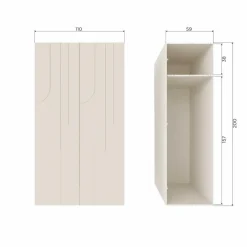 WOOOD Rain 2-deurs kledingkast - Grenen - Dust - 200x110x57 Outlet