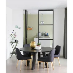 WOOOD Rhonda Eetkamertafel XL - Eiken - Blacknight - Ø150 cm New