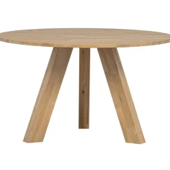 WOOOD Rhonda Eettafel - Rond - Eiken - Naturel - Ø129 cm Outlet