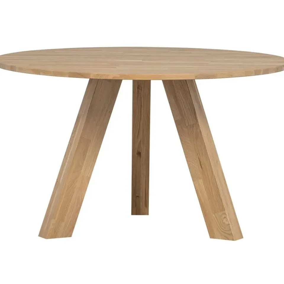 WOOOD Rhonda Eettafel - Rond - Eiken - Naturel - Ø129 cm Outlet
