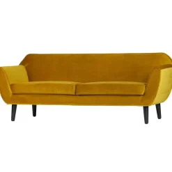 WOOOD Rocco 2-Zits Bank - Velvet - Oker - 75x187x82 Discount