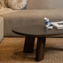 WOOOD Roundly Salontafel - Mangohout - Walnoot - 40x110x60