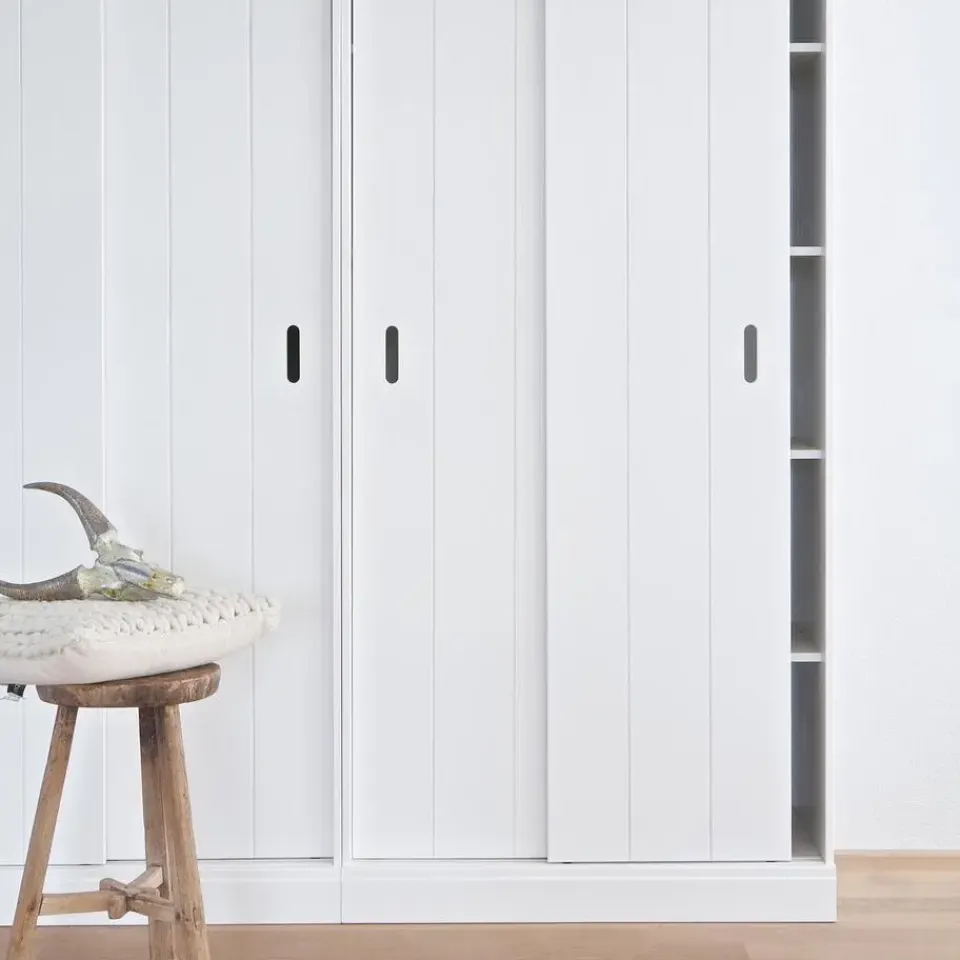 WOOOD Row Plankenkast Met Schuifdeuren - Grenen - Wit - 195x85x44 Best