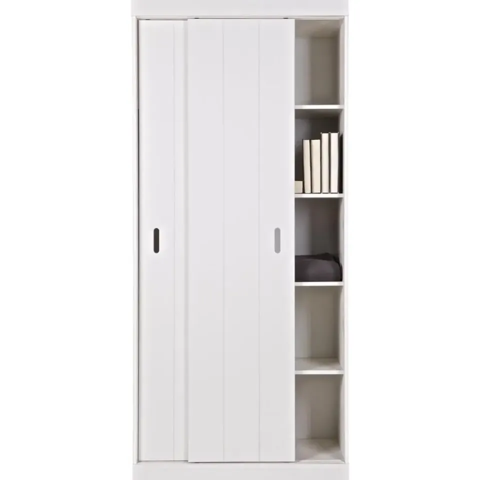 WOOOD Row Plankenkast Met Schuifdeuren - Grenen - Wit - 195x85x44 Best