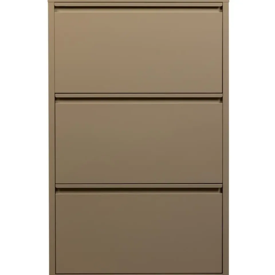 WOOOD Sabine 3-Vaks Schoenenkast - Metaal - Zand - 103x66x16