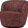 WOOOD Serra Draaifauteuil - Melange Stof - Bordeauxrood - 68x70x77 Outlet