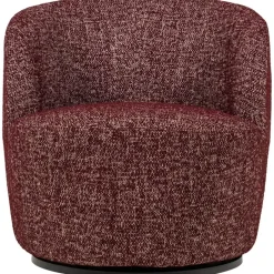 WOOOD Serra Draaifauteuil - Melange Stof - Bordeauxrood - 68x70x77 Outlet