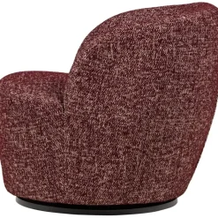 WOOOD Serra Draaifauteuil - Melange Stof - Bordeauxrood - 68x70x77 Outlet