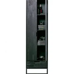 WOOOD Silas Hoge Kast - Essen - Blacknight - 210x60x36 New