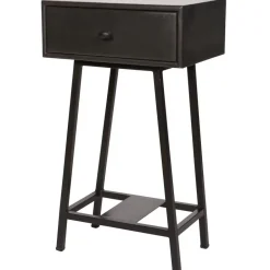 WOOOD Skybox Sidetable - Hout/Metaal - Zwart - 70x45x30 Outlet