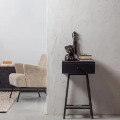 WOOOD Skybox Sidetable - Hout/Metaal - Zwart - 70x45x30 Outlet