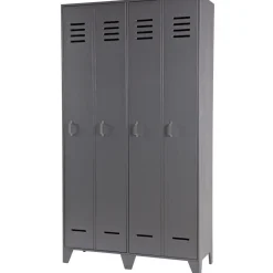 WOOOD Stijn Kledingkast 2-Deurs - Grenen - Staal Grijs - 103x187x40 Best