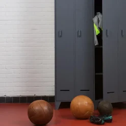 WOOOD Stijn Kledingkast 2-Deurs - Grenen - Staal Grijs - 103x187x40 Best